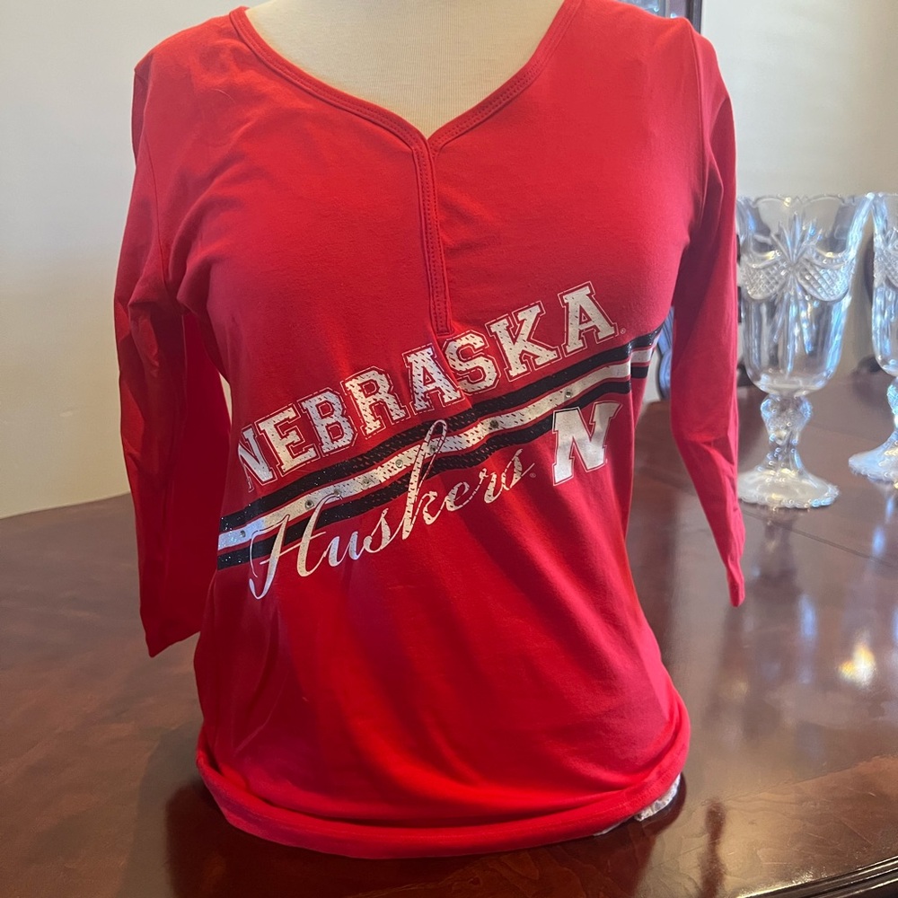 Blinged Nebraska Cornhusker shirt